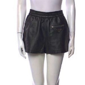 Prada leather shorts